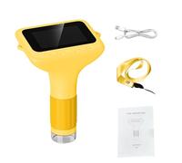 Yanmis Digital Microscope for Kids 1080P Handheld 50-1000X Zoom, 3" IPS Screen Microscope with Adjustable LED Light, Rechargeable 1000mAh, 32MB Storage, Science STEM Toy (Yellow)