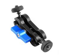 Yanmis Double Ball Tip Holder 1/4 Inch Screw Magic Arm Solid Aluminum Alloy 360 Degrees Rotation for the Phone Monitor Photography Handle Blue Color