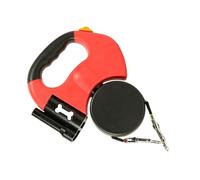 Yanmis Dual Double Retractable Dog Leash with LED Light, One Click Brake Ergonomic Handle for Two Dogs Training Walking, Adjustable Anti-Slip Pet Leash for Large Dogs (Red Battery Version)