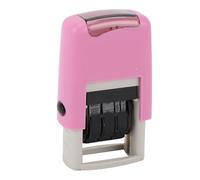 Yanmis English Date Stamper Small Clear Stamping Efficient Workflow in Busy Environments, Portable Number Stamper for Home and Office, Adjustable Self Inking Non Smudge ABS Pinkish 25x2.8mm