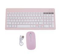 Yanmis Ergonomic Wireless Keyboard and Mouse Combo, Dual Mode Bluetooth 2.4GHz, Quiet Keypad with Shared USB Receiver for Home Office Study Compatible with Wins Android (Roseate)