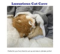 Yanmis Exquisite Cat Bed with Blanket-Like Cover, Comfortable Space for Resting & Unwinding, Suitable for All Seasons, 65cm/70cm, Soft & Warm Sanctuary, Cloth Material (90cm)