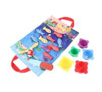 Yanmis Fabric Fishing Game Sensory Toy for Kids, Improve Parent Child Interaction with Stacking Cups, Portable Baby Fishing Fun Set