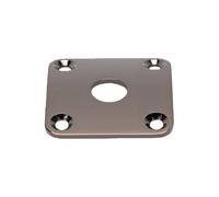 Yanmis Flat Base Square Jackplate for Electric Guitar, 6 Pack | Flat Bottom Metal Jack Plate with Screws, Alloy Square Jack Socket Plate, 35.2mm, Fit for Les Paul Style Guitars