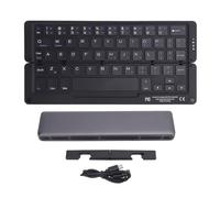 Yanmis Foldable Bluetooth Keyboard, 58 Keys WL Portable Keyboard with Magnetic Stand, Quiet Aluminum Alloy Folding Keyboard for Tablet Phone Laptop PC, for Android, for HMS Devices (Grey)