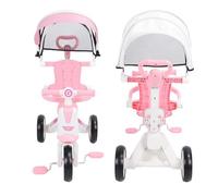 Yanmis Foldable Toddler Tricycle with Adjustable Push Handle, Stable Structure, Wide EVA Wheels for Boys and Girls Ages 2-5 (Pink)
