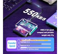 Yanmis Game Card Burner Reader, USB 2.0 High Speed ROM Backup Tool with Type C Cable, for Gameboy GBC Cartridges