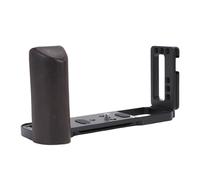 Yanmis GFX50R Camera L Bracket Grip with Wood Handle, Cold Shoe Mount, Plate for Horizontal Vertical Filming, 1/4 Inch Screw Holes