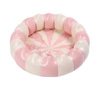 Yanmis Inflatable Kiddie Pool for Kids, 18.9in Inner Diameter Small Inflatable Pool Portable Foldable Play Pit for Kids Indoor Outdoor Use with Cute Shape (Striped Pink)