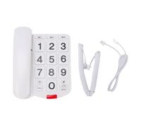 Yanmis Large Button Phone for Seniors, Corded Landline Phone One Touch Dial Home Telephone with 110dB Loud Ringer & 80dB Handset Volume, Flashing Indicator (White)