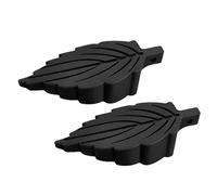 Yanmis Leaf Shaped Door Stopper Non Slip Heavy Duty, 2 Pack Door Wedge No Drill Installation Floor Stopper for Home, Portable Rubber Stop for Carpet Tile Hardwood, Wind Draft (Black)