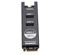 Yanmis M.2 NVMe To Type E Adapter Card High Speed Dual 10Gbps Ports for Motherboard Aluminum Alloy 1 Unit