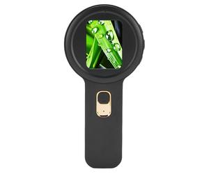 Yanmis Magnifying Glass with Light, Portable Handheld Digital Microscope with Auto Focus, 2.0 Inch HD Screen, 200x Magnification Small Microscope, Dual Light Source (Black)