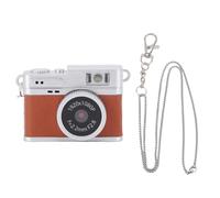 Yanmis Mini Keychain Camera, 1080P 2MP Mini Retro Digital Camera, 0.96in Color Screen, 32GB Memory, 4 Filters, LED Flash, Pocket Video Recorder for Gift Travel Study (Brown)