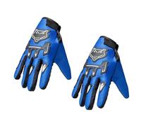 Yanmis Motorcycle Gloves Stylish Blue Color Breathable Wind Proof Universal Size for Cycling 2 Pack