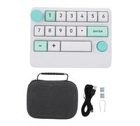 Yanmis Number Pad, Mechanical Numeric Keypad with RGB Backlight, Joystick and Knob, 15 Key Macro Programmable, BT 2.4G Wired Hot Swappable Numpad for PC Laptop (White Green)