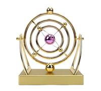 Yanmis Orbit Perpetual Motion Pendulum Battery Powered Kinetic Art Desk Decor with 3D Sphere for Home Office Science Exploration
