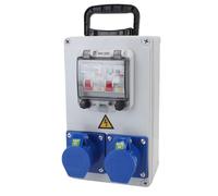 Yanmis Portable Industrial Outlet Distribution Box, IP44-67 Circuit Breaker Socket Box with Handle, Wall Hanging Electrical Power Distribution for Construction Site