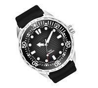 Yanmis Quartz Dive Watch Solar Powered Night Glow 300M Rainproof Silicone Strap for Men Women, Outdoors Solar Luminous Watch Stainless Steel Silicone 26x5x1.3cm/10.24x1.97x0.51in (Black)