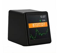 Yanmis Real Time Bitcoin & Crypto Stock Ticker, Price Ticker Display with 1.54" Screen, 2.4G WIFI& Type-C Charging, Supports Major Cryptocurrencies for Crypto (Two Colors) (Black)
