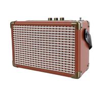 Yanmis Retro Wood Bluetooth Speaker, 20W 2.0 Channel Rechargeable Speaker With 3600mAh Battery Vintage, With Carrying Handle, Stereo Sound for Outdoor Party (Brown)
