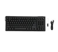 Yanmis RGB Mechanical Keyboard, 78 Keys 75% USB Wired Keyboard with 6 LCD Programmable Keys, Red Switch Hot Swappable for PC Gaming (Black)