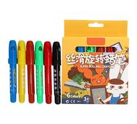 Yanmis Rotating Washable Crayons, 24 Colors with Pen Drum (6pcs) | Eco-Friendly Wax Material, Twist-Up Design for Kids Drawing, Graffiti and Painting