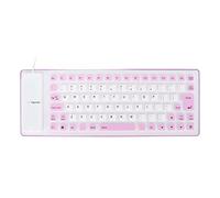 Yanmis Silicone Keyboard Foldable, Portable Silent Soft Keyboard for PC, with Convenient Carrying Bag, Ideal for Harsh Environments (Purple)