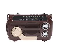 Yanmis Solar Hand Crank Radio with Bluetooth, Emergency Weather Radio with Flashlight, Water Proof Portable Support Small Memory Card and USB, for Camping Outdoor Emergencies (Deep Coffee)