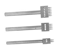 Yanmis Spacing Punch Tool Set, Durable Leather Hole Punching Tools for Crafts, 3pcs Steel with Various Sizes for Leatherwork (Spacing 4mm (2+4+6))