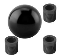 Yanmis Universal Manual Gear Shift Knob Round Ball Shape Durable Metal for Car Upgrade with 3 Adapters (Black)