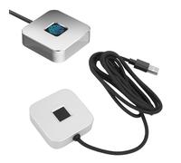 Yanmis USB Fingerprint Reader, Capacitive Fingerprint Scanner with 360 Degree Touch Fast Recognition C USB A Biometric Scanner Zinc Alloy Design (Silver)