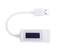 Yanmis USB Tester Meter, Digital Intelligent Memory USB Capacity Voltage Current Power Tester, with Smart Memory for Chargers Power Banks Mobile Devices (White)