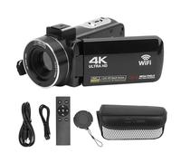 Yanmis Video Camera, 4K 56MP HD Digital Camcorder, 18X Digital Zoom, Wireless Digital Video Recorder with 3 Inch Rotation Touchscreen, Remote Control, Front Fill Light for Travel Vlogging
