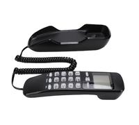 Yanmis Wall Mountable Basic Corded Telephone, Retro Landline Phone with DTMF and FSK CID, LCD Screen Display for Home Hotel Kitchen Garage School Hospital (Black(English Version))