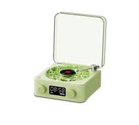 Yanmis Waves Player, Stereo Sound Vintage Bluetooth Speaker with Ambient Light, Compact Portable White Noise Waves WL Speaker for Sleep Relaxing, with Time Display Design (Green)