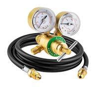 Yanmis Welding Gas Argon CO2 Regulator Durable Dual Gauge Design for TIG MIG Welding 0-30 CF/H Argon Output 6.6ft Hose