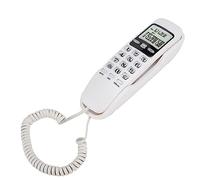 Yanmis White LCD Display Telephone, Mini Wall Landline Phone with Dual Caller ID System, 38 Group Call Memory, Callback Feature, for DTMF