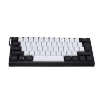Yanmis Wired Keyboard, 60 Percent 61 Keys RGB Backlit Mechanical Feel Portable Computer Keyboard with Ergonomic Keycaps, for Gaming Work (White Black)
