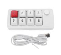 Yanmis Wired USB C Numeric Keypad, One Handed Macro Mechanical Number Pad, Wired Hot Swap Small Gaming Keyboard with 8 Programmable Keys, Knob (White)