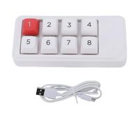 Yanmis Wired USB C Numeric Keypad, One Handed Macro Mechanical Numpad, Full Key Hot Swappable 8 Key Programmable Keyboard Compatible with for XP 7 8 10 (White)