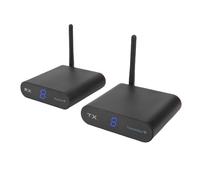 Yanmis Wireless AV Sender Transmitter Receiver, 2.4GHz 200m Range Plug and Play with Digital Screen Display for PAL or NTSC TV Adapter Extender Kit (UK Plug)