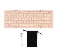 Yanmis Wireless Folding Keyboard, Portable Mini Keyboard Bluetooth Keyboard for Mobile Phones Wireless External Laptops (Pink)