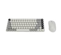 Yanmis Wireless Keyboard Mouse Combo, 85 Keys 2.4G Bluetooth Dual Mode Retro Round Keycaps, with 10M Range Removable Keycaps 9 Degree Tilt, for Wins OS X