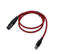 Yanmis XLR to USB Mic Converter Cable, USB to XLR Adapter Female Microphone Cable Plug and Play High Gain Chip for Dynamic Microphones (1m)