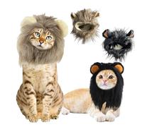 Yanmucy 2PCS Lion Mane Costume for Cat Lion Mane Wig Hat With Ears Pet Costumes Cat Outfit for Halloween Party Furry Pet Clothing Accessories for Small Dog Kitten (M)