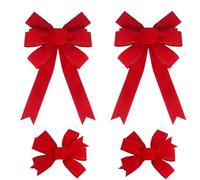 Yanmucy 5PCS Christmas Bows Set Red Velvet Bows Large Christmas Bow Wreaths Decoration Bows Xmas Ornament Bow for Christmas Tree Door Wall Party Dec Presents Wrapping (4)