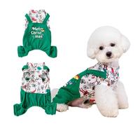 Yanmucy Dog Jumper Christmas Four Legged Dog Fleece Clothes Pet Cold Weather Coat Costume for Small Medium Dogs Cats (Green dungarees, S)