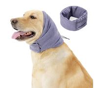 Yanmucy Dog Snood Adjustable Velcro Ear Protectors for Anxiety Relief, Pet Head Covers for Noise Reduction, Neck and Ears Warmer, Anti-Scaring (Purple, M)
