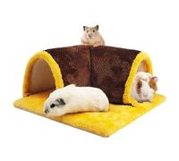 Yanmucy Guinea Pig Tunnel House Detachable Rabbit Hideaway Guinea Pig Hide Toys Small Animal Tunnels and Hides Rat Cage Accessories for Rabbit Chinchilla Ferret Hamster Rat Hedgehog (Coffee)